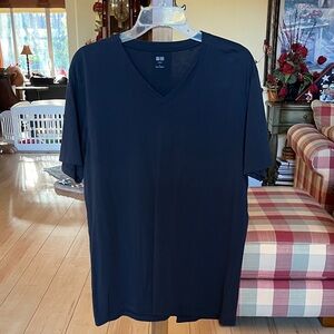 Uniqlo Supima Cotton Grey V-Neck Tee